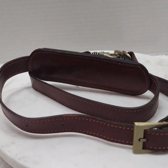 Brown Leather Shoulder Strap Adjustable 40 1/2"-46" L x 1" W #135-44 - Picture 4 of 16